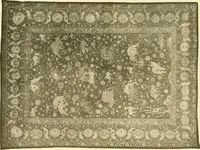An illustration from Decorative textiles; an illustrated book on coverings for furniture, walls and floors, including damasks, brocades and velvets, tapestries, laces, embroideries, chintzes, cretones, drapery and furniture trimmings, wall papers, carpets and rugs, tooled and illuminated leathers (1918)