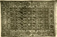 An illustration from Decorative textiles; an illustrated book on coverings for furniture, walls and floors, including damasks, brocades and velvets, tapestries, laces, embroideries, chintzes, cretones, drapery and furniture trimmings, wall papers, carpets and rugs, tooled and illuminated leathers (1918)