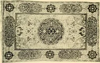 An illustration from Decorative textiles; an illustrated book on coverings for furniture, walls and floors, including damasks, brocades and velvets, tapestries, laces, embroideries, chintzes, cretones, drapery and furniture trimmings, wall papers, carpets and rugs, tooled and illuminated leathers (1918)