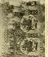 An illustration from Decorative textiles; an illustrated book on coverings for furniture, walls and floors, including damasks, brocades and velvets, tapestries, laces, embroideries, chintzes, cretones, drapery and furniture trimmings, wall papers, carpets and rugs, tooled and illuminated leathers (1918)