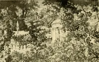 An illustration from Decorative textiles; an illustrated book on coverings for furniture, walls and floors, including damasks, brocades and velvets, tapestries, laces, embroideries, chintzes, cretones, drapery and furniture trimmings, wall papers, carpets and rugs, tooled and illuminated leathers (1918)