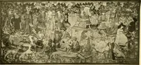 An illustration from Decorative textiles; an illustrated book on coverings for furniture, walls and floors, including damasks, brocades and velvets, tapestries, laces, embroideries, chintzes, cretones, drapery and furniture trimmings, wall papers, carpets and rugs, tooled and illuminated leathers (1918)