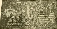 An illustration from Decorative textiles; an illustrated book on coverings for furniture, walls and floors, including damasks, brocades and velvets, tapestries, laces, embroideries, chintzes, cretones, drapery and furniture trimmings, wall papers, carpets and rugs, tooled and illuminated leathers (1918)