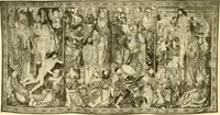 An illustration from Decorative textiles; an illustrated book on coverings for furniture, walls and floors, including damasks, brocades and velvets, tapestries, laces, embroideries, chintzes, cretones, drapery and furniture trimmings, wall papers, carpets and rugs, tooled and illuminated leathers (1918)