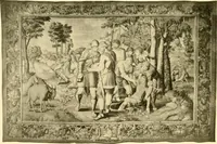 An illustration from Decorative textiles; an illustrated book on coverings for furniture, walls and floors, including damasks, brocades and velvets, tapestries, laces, embroideries, chintzes, cretones, drapery and furniture trimmings, wall papers, carpets and rugs, tooled and illuminated leathers (1918)