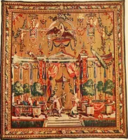 An illustration from Decorative textiles; an illustrated book on coverings for furniture, walls and floors, including damasks, brocades and velvets, tapestries, laces, embroideries, chintzes, cretones, drapery and furniture trimmings, wall papers, carpets and rugs, tooled and illuminated leathers (1918)