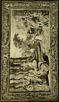 An illustration from Decorative textiles; an illustrated book on coverings for furniture, walls and floors, including damasks, brocades and velvets, tapestries, laces, embroideries, chintzes, cretones, drapery and furniture trimmings, wall papers, carpets and rugs, tooled and illuminated leathers (1918)