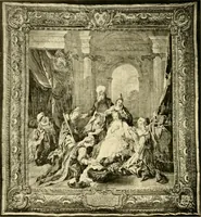 An illustration from Decorative textiles; an illustrated book on coverings for furniture, walls and floors, including damasks, brocades and velvets, tapestries, laces, embroideries, chintzes, cretones, drapery and furniture trimmings, wall papers, carpets and rugs, tooled and illuminated leathers (1918)