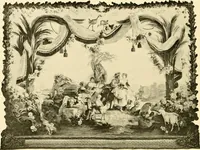An illustration from Decorative textiles; an illustrated book on coverings for furniture, walls and floors, including damasks, brocades and velvets, tapestries, laces, embroideries, chintzes, cretones, drapery and furniture trimmings, wall papers, carpets and rugs, tooled and illuminated leathers (1918)
