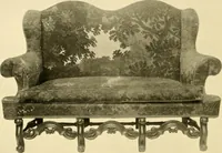 An illustration from Decorative textiles; an illustrated book on coverings for furniture, walls and floors, including damasks, brocades and velvets, tapestries, laces, embroideries, chintzes, cretones, drapery and furniture trimmings, wall papers, carpets and rugs, tooled and illuminated leathers (1918)