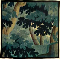 An illustration from Decorative textiles; an illustrated book on coverings for furniture, walls and floors, including damasks, brocades and velvets, tapestries, laces, embroideries, chintzes, cretones, drapery and furniture trimmings, wall papers, carpets and rugs, tooled and illuminated leathers (1918)