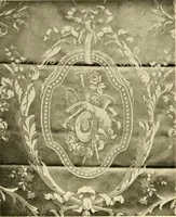 An illustration from Decorative textiles; an illustrated book on coverings for furniture, walls and floors, including damasks, brocades and velvets, tapestries, laces, embroideries, chintzes, cretones, drapery and furniture trimmings, wall papers, carpets and rugs, tooled and illuminated leathers (1918)