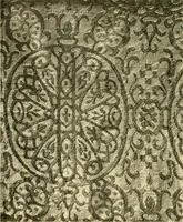 An illustration from Decorative textiles; an illustrated book on coverings for furniture, walls and floors, including damasks, brocades and velvets, tapestries, laces, embroideries, chintzes, cretones, drapery and furniture trimmings, wall papers, carpets and rugs, tooled and illuminated leathers (1918)