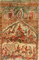 An illustration from Decorative textiles; an illustrated book on coverings for furniture, walls and floors, including damasks, brocades and velvets, tapestries, laces, embroideries, chintzes, cretones, drapery and furniture trimmings, wall papers, carpets and rugs, tooled and illuminated leathers (1918)