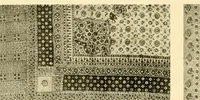 An illustration from Decorative textiles; an illustrated book on coverings for furniture, walls and floors, including damasks, brocades and velvets, tapestries, laces, embroideries, chintzes, cretones, drapery and furniture trimmings, wall papers, carpets and rugs, tooled and illuminated leathers (1918)