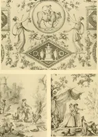 An illustration from Decorative textiles; an illustrated book on coverings for furniture, walls and floors, including damasks, brocades and velvets, tapestries, laces, embroideries, chintzes, cretones, drapery and furniture trimmings, wall papers, carpets and rugs, tooled and illuminated leathers (1918)