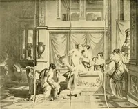 An illustration from Decorative textiles; an illustrated book on coverings for furniture, walls and floors, including damasks, brocades and velvets, tapestries, laces, embroideries, chintzes, cretones, drapery and furniture trimmings, wall papers, carpets and rugs, tooled and illuminated leathers (1918)