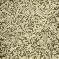 An illustration from Decorative textiles; an illustrated book on coverings for furniture, walls and floors, including damasks, brocades and velvets, tapestries, laces, embroideries, chintzes, cretones, drapery and furniture trimmings, wall papers, carpets and rugs, tooled and illuminated leathers (1918)