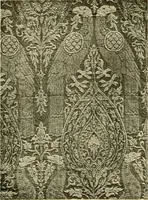 An illustration from Decorative textiles; an illustrated book on coverings for furniture, walls and floors, including damasks, brocades and velvets, tapestries, laces, embroideries, chintzes, cretones, drapery and furniture trimmings, wall papers, carpets and rugs, tooled and illuminated leathers (1918)