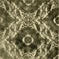 An illustration from Decorative textiles; an illustrated book on coverings for furniture, walls and floors, including damasks, brocades and velvets, tapestries, laces, embroideries, chintzes, cretones, drapery and furniture trimmings, wall papers, carpets and rugs, tooled and illuminated leathers (1918)