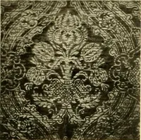 An illustration from Decorative textiles; an illustrated book on coverings for furniture, walls and floors, including damasks, brocades and velvets, tapestries, laces, embroideries, chintzes, cretones, drapery and furniture trimmings, wall papers, carpets and rugs, tooled and illuminated leathers (1918)