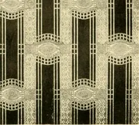 An illustration from Decorative textiles; an illustrated book on coverings for furniture, walls and floors, including damasks, brocades and velvets, tapestries, laces, embroideries, chintzes, cretones, drapery and furniture trimmings, wall papers, carpets and rugs, tooled and illuminated leathers (1918)