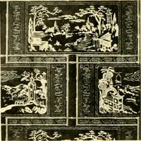 An illustration from Decorative textiles; an illustrated book on coverings for furniture, walls and floors, including damasks, brocades and velvets, tapestries, laces, embroideries, chintzes, cretones, drapery and furniture trimmings, wall papers, carpets and rugs, tooled and illuminated leathers (1918)