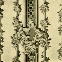 An illustration from Decorative textiles; an illustrated book on coverings for furniture, walls and floors, including damasks, brocades and velvets, tapestries, laces, embroideries, chintzes, cretones, drapery and furniture trimmings, wall papers, carpets and rugs, tooled and illuminated leathers (1918)