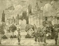 An illustration from Decorative textiles; an illustrated book on coverings for furniture, walls and floors, including damasks, brocades and velvets, tapestries, laces, embroideries, chintzes, cretones, drapery and furniture trimmings, wall papers, carpets and rugs, tooled and illuminated leathers (1918)