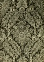 An illustration from Decorative textiles; an illustrated book on coverings for furniture, walls and floors, including damasks, brocades and velvets, tapestries, laces, embroideries, chintzes, cretones, drapery and furniture trimmings, wall papers, carpets and rugs, tooled and illuminated leathers (1918)