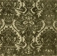 An illustration from Decorative textiles; an illustrated book on coverings for furniture, walls and floors, including damasks, brocades and velvets, tapestries, laces, embroideries, chintzes, cretones, drapery and furniture trimmings, wall papers, carpets and rugs, tooled and illuminated leathers (1918)