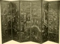 An illustration from Decorative textiles; an illustrated book on coverings for furniture, walls and floors, including damasks, brocades and velvets, tapestries, laces, embroideries, chintzes, cretones, drapery and furniture trimmings, wall papers, carpets and rugs, tooled and illuminated leathers (1918)