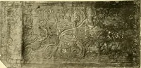 An illustration from Decorative textiles; an illustrated book on coverings for furniture, walls and floors, including damasks, brocades and velvets, tapestries, laces, embroideries, chintzes, cretones, drapery and furniture trimmings, wall papers, carpets and rugs, tooled and illuminated leathers (1918)