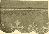 An illustration from Decorative textiles; an illustrated book on coverings for furniture, walls and floors, including damasks, brocades and velvets, tapestries, laces, embroideries, chintzes, cretones, drapery and furniture trimmings, wall papers, carpets and rugs, tooled and illuminated leathers (1918)