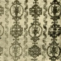 An illustration from Decorative textiles; an illustrated book on coverings for furniture, walls and floors, including damasks, brocades and velvets, tapestries, laces, embroideries, chintzes, cretones, drapery and furniture trimmings, wall papers, carpets and rugs, tooled and illuminated leathers (1918)
