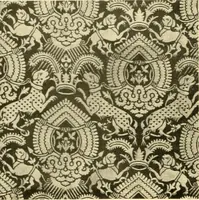 An illustration from Decorative textiles; an illustrated book on coverings for furniture, walls and floors, including damasks, brocades and velvets, tapestries, laces, embroideries, chintzes, cretones, drapery and furniture trimmings, wall papers, carpets and rugs, tooled and illuminated leathers (1918)
