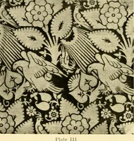 An illustration from Decorative textiles; an illustrated book on coverings for furniture, walls and floors, including damasks, brocades and velvets, tapestries, laces, embroideries, chintzes, cretones, drapery and furniture trimmings, wall papers, carpets and rugs, tooled and illuminated leathers (1918)
