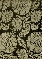 An illustration from Decorative textiles; an illustrated book on coverings for furniture, walls and floors, including damasks, brocades and velvets, tapestries, laces, embroideries, chintzes, cretones, drapery and furniture trimmings, wall papers, carpets and rugs, tooled and illuminated leathers (1918)