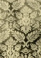 An illustration from Decorative textiles; an illustrated book on coverings for furniture, walls and floors, including damasks, brocades and velvets, tapestries, laces, embroideries, chintzes, cretones, drapery and furniture trimmings, wall papers, carpets and rugs, tooled and illuminated leathers (1918)