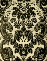 An illustration from Decorative textiles; an illustrated book on coverings for furniture, walls and floors, including damasks, brocades and velvets, tapestries, laces, embroideries, chintzes, cretones, drapery and furniture trimmings, wall papers, carpets and rugs, tooled and illuminated leathers (1918)