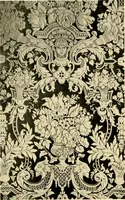 An illustration from Decorative textiles; an illustrated book on coverings for furniture, walls and floors, including damasks, brocades and velvets, tapestries, laces, embroideries, chintzes, cretones, drapery and furniture trimmings, wall papers, carpets and rugs, tooled and illuminated leathers (1918)