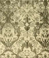 An illustration from Decorative textiles; an illustrated book on coverings for furniture, walls and floors, including damasks, brocades and velvets, tapestries, laces, embroideries, chintzes, cretones, drapery and furniture trimmings, wall papers, carpets and rugs, tooled and illuminated leathers (1918)