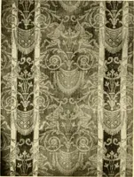 An illustration from Decorative textiles; an illustrated book on coverings for furniture, walls and floors, including damasks, brocades and velvets, tapestries, laces, embroideries, chintzes, cretones, drapery and furniture trimmings, wall papers, carpets and rugs, tooled and illuminated leathers (1918)