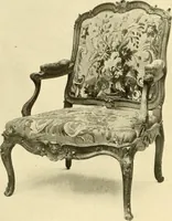 An illustration from Decorative textiles; an illustrated book on coverings for furniture, walls and floors, including damasks, brocades and velvets, tapestries, laces, embroideries, chintzes, cretones, drapery and furniture trimmings, wall papers, carpets and rugs, tooled and illuminated leathers (1918)