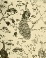 An illustration from Decorative textiles; an illustrated book on coverings for furniture, walls and floors, including damasks, brocades and velvets, tapestries, laces, embroideries, chintzes, cretones, drapery and furniture trimmings, wall papers, carpets and rugs, tooled and illuminated leathers (1918)