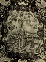 Picture 163 of 482 from Decorative textiles; an illustrated book on coverings for furniture, walls and floors, including damasks, brocades and velvets, tapestries, laces, embroideries, chintzes, cretonnes, drapery and furniture trimmings, wall papers, carpets and rugs, tooled and illuminated leathers (1918), leaf 144
