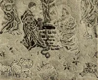 Picture 164 of 482 from Decorative textiles; an illustrated book on coverings for furniture, walls and floors, including damasks, brocades and velvets, tapestries, laces, embroideries, chintzes, cretonnes, drapery and furniture trimmings, wall papers, carpets and rugs, tooled and illuminated leathers (1918), leaf 144