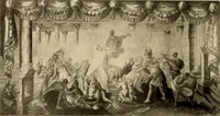 An illustration from Decorative textiles; an illustrated book on coverings for furniture, walls and floors, including damasks, brocades and velvets, tapestries, laces, embroideries, chintzes, cretonnes, drapery and furniture trimmings, wall papers, carpets and rugs, tooled and illuminated leathers (1918)