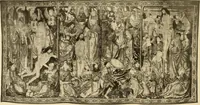 An illustration from Decorative textiles; an illustrated book on coverings for furniture, walls and floors, including damasks, brocades and velvets, tapestries, laces, embroideries, chintzes, cretonnes, drapery and furniture trimmings, wall papers, carpets and rugs, tooled and illuminated leathers (1918)