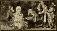 An illustration from Decorative textiles; an illustrated book on coverings for furniture, walls and floors, including damasks, brocades and velvets, tapestries, laces, embroideries, chintzes, cretonnes, drapery and furniture trimmings, wall papers, carpets and rugs, tooled and illuminated leathers (1918)